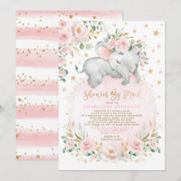 Niedliche leepy Elephant Pink Gold Babydusche per 