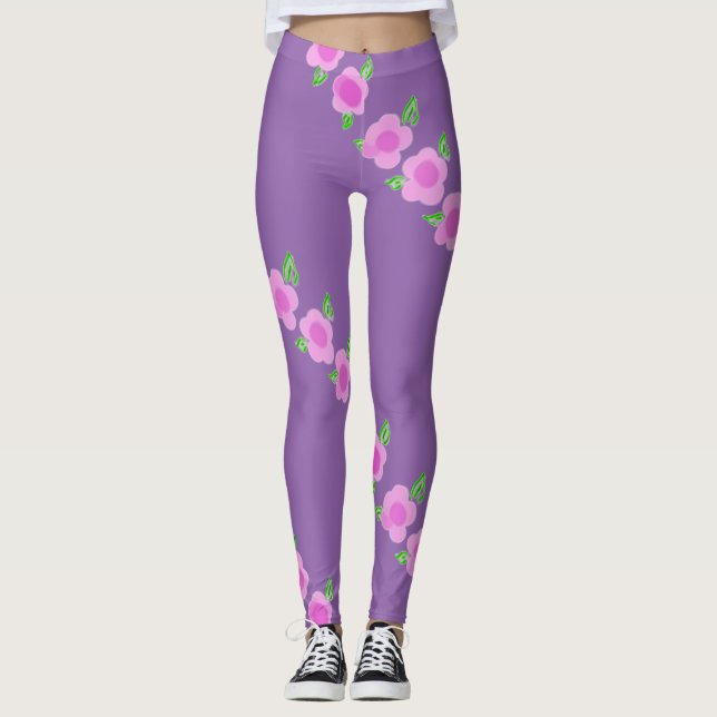 Niedliche Leggings der rosa Blume (Vorderseite)