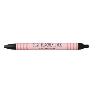Niedliche Lehrerin Pink Typografie Personalisiert Kugelschreiber