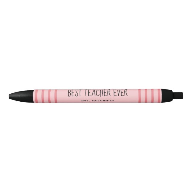 Niedliche Lehrerin Pink Typografie Personalisiert Kugelschreiber (Vorderseite)