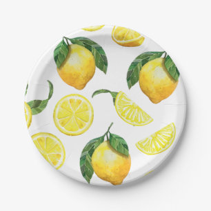 Niedliche Lemon Musterpapier-Teller Pappteller