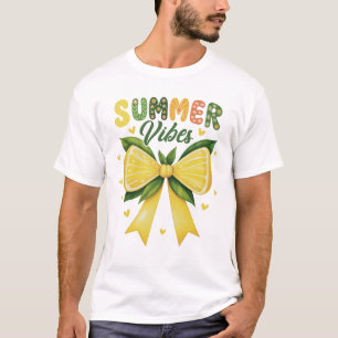 Niedliche Lemon Tropical Frucht Coquette Bow Summe T-Shirt