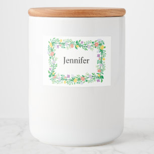 NIEDLICHE LEMON- UND BLUME-FLORALDEKOUTION LEBENSMITTELETIKETT