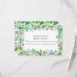 NIEDLICHE LEMON- UND BLUME-FLORALDEKOUTION RSVP KARTE