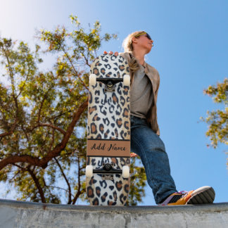 Niedliche Leopard Animal Print Personalisiert Skateboard
