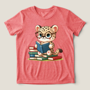 Niedliche Leopard-Lesart Tri-Blend Shirt