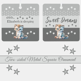 Niedliche Leoparden, deren Name bedeutet, in Grau  Ornament Aus Metall