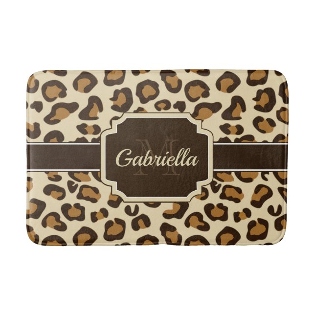 Niedliche Leopardrucke Badematte (Vorderseite)