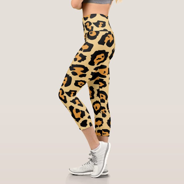 Niedliche Leopardrucke Capri Leggings (Links)