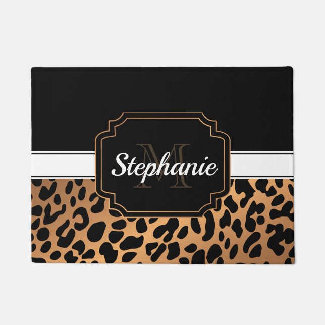Niedliche Leopardrucke Fußmatte (Vorderseite)