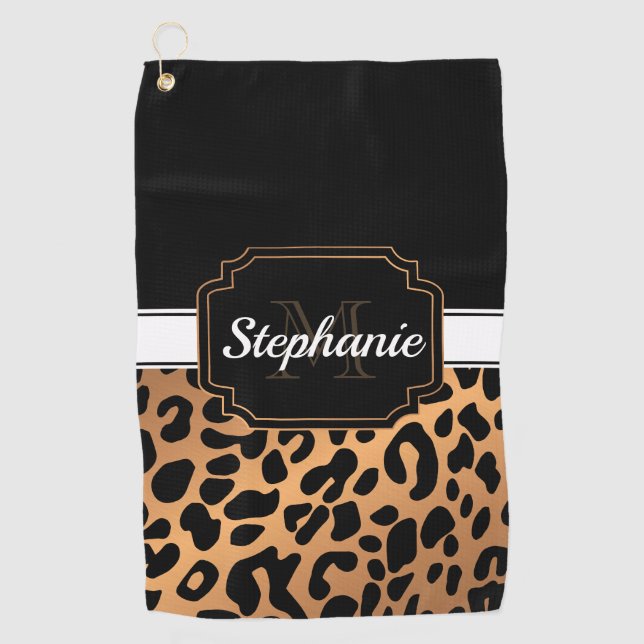 Niedliche Leopardrucke Golfhandtuch (Vorderseite)