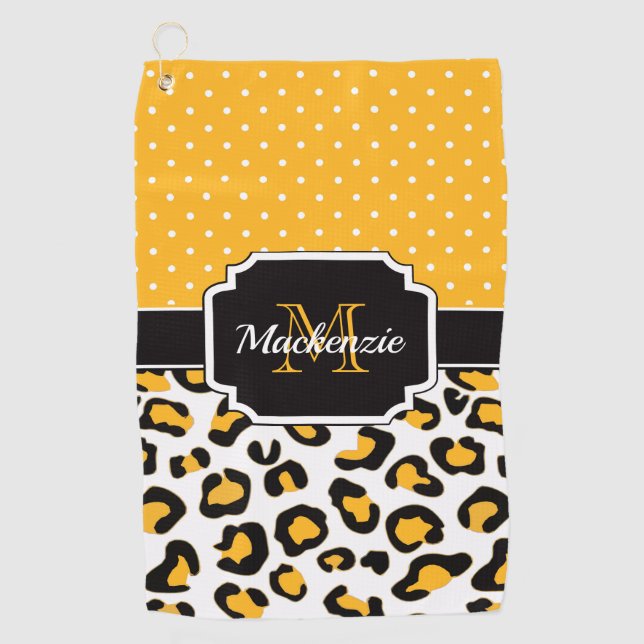 Niedliche Leopardrucke Golfhandtuch (Vorderseite)