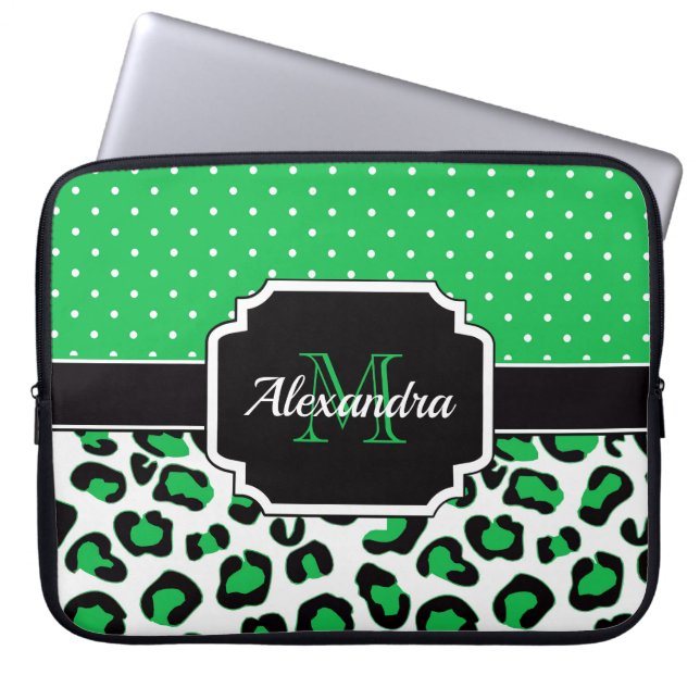 Niedliche Leopardrucke Laptopschutzhülle (Vorderseite)