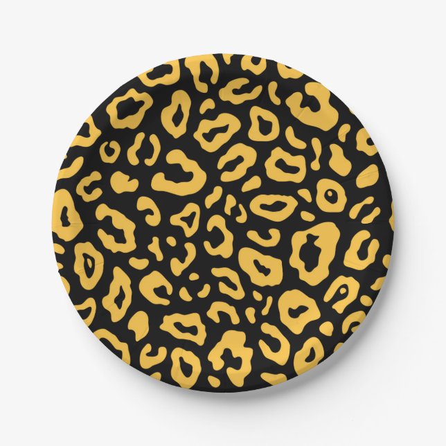 Niedliche Leopardrucke Pappteller (Vorderseite)