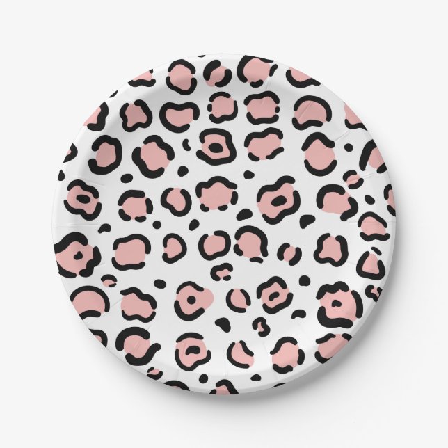 Niedliche Leopardrucke Pappteller (Vorderseite)