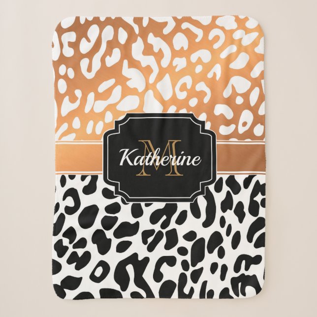Niedliche Leopardrucke Sherpadecke (Vorderseite)