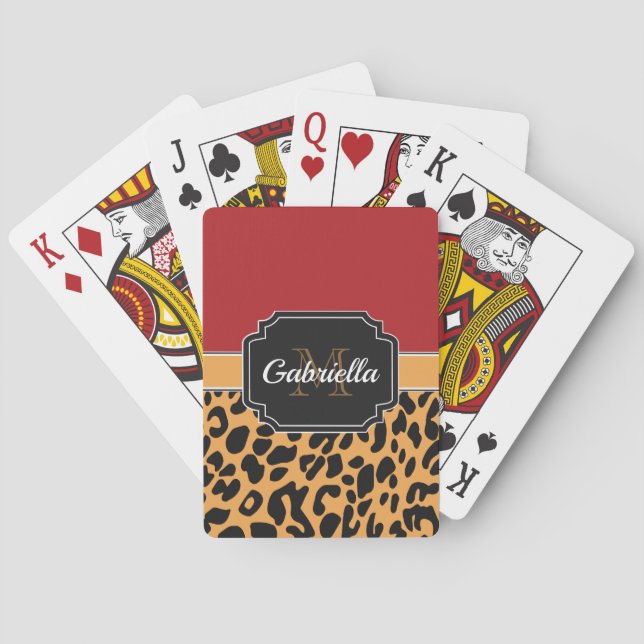 Niedliche Leopardrucke Spielkarten (Rückseite)
