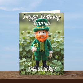 Niedliche Leprechaun St Patrick's Day Geburtstagsk Karte