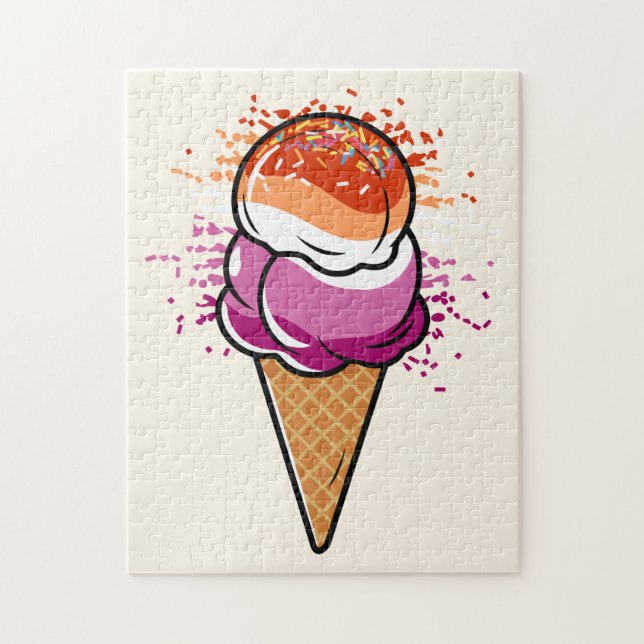 Niedliche Lesbische Sapphic LGBT Flag Eiscreme (Vertikal)