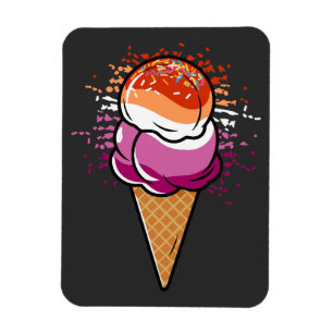 Niedliche Lesbische Sapphic LGBT Flag Eiscreme Magnet