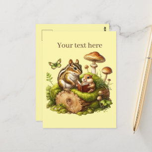 Niedliche Leseliebhaber Postkarte