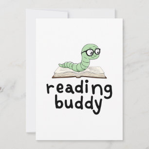 Niedliche Lesemaschine mit Buch lesen Einladung