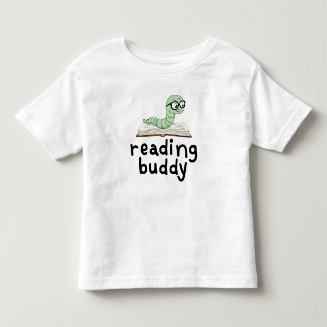 Niedliche Lesemaschine mit Buch lesen Kleinkind T-shirt (Vorderseite)