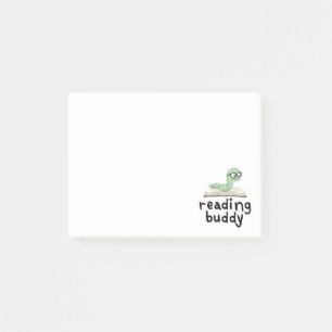 Niedliche Lesemaschine mit Buch lesen Post-it Klebezettel
