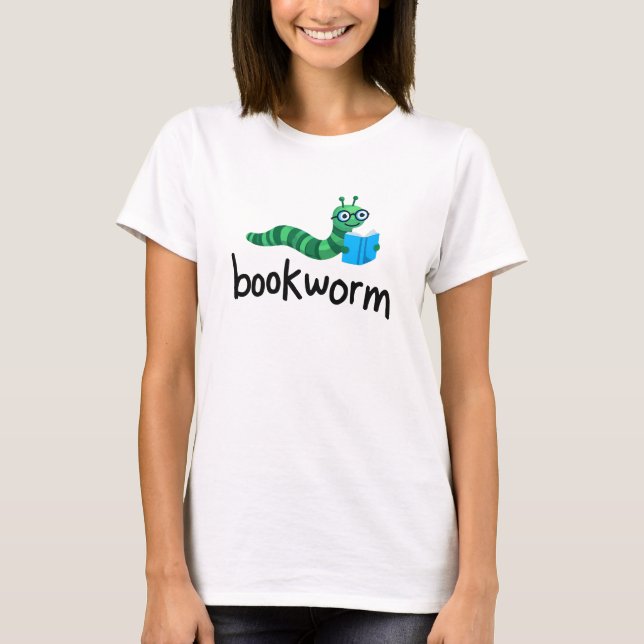 Niedliche Lesemaschine mit Buch lesen T-Shirt (Vorderseite)