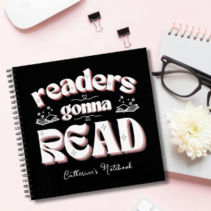 Niedliche LeserInnen lesen Buchliebhaber Notizbuch