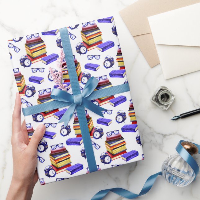 niedliche Lesezeit gekacheltes Party Geschenkpapier (Schenken)