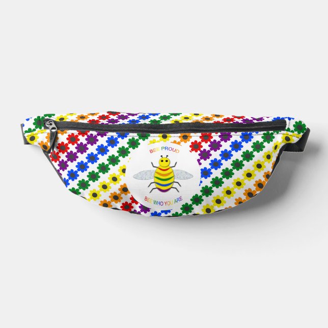 Niedliche LGBT-Proud-Regenbogenbiene und -Blume Bauchtasche (Ablage )