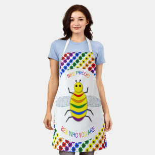 Niedliche LGBT-Proud-Regenbogenbiene und -Blume Schürze