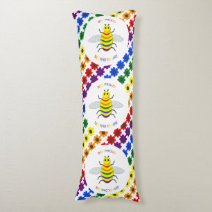 Niedliche LGBT-Proud-Regenbogenbiene und -Blume Seitenschläferkissen