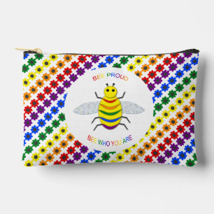 Niedliche LGBT-Proud-Regenbogenbiene und -Blume Zubehörtasche