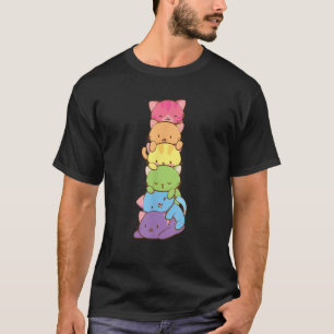 Niedliche LGBT Rainbow Gay Pride Flag Kawaii Cat P T-Shirt
