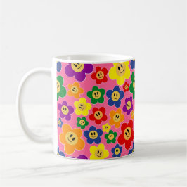 Niedliche LGBT-Regenbogen-Blume Muster-Rosa Kaffeetasse