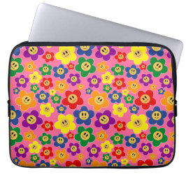 Niedliche LGBT-Regenbogen-Blume Muster-Rosa Laptopschutzhülle