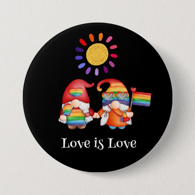 Niedliche LGBTQ-Liebe ist Liebe Zitat Farbiger Reg Button (Vorderseite)