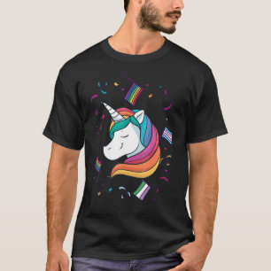 Niedliche LGBTQ Pride Unicorn Transgender Genderqu T-Shirt