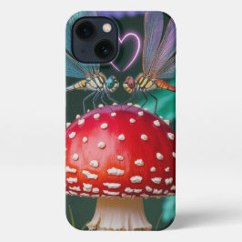 Niedliche Libellen auf einem Pilz - iPhone Hülle