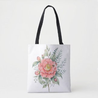 Niedliche Libellen-Hibiskus-Aquarell-Garten Tasche