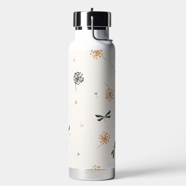 Niedliche Libellen und Blume Trinkflasche (Links)