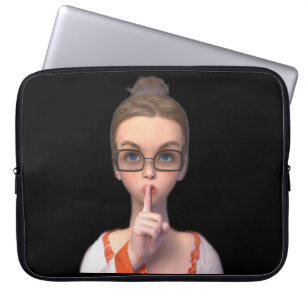 Niedliche Librarian mit Dankeschön Laptopschutzhülle