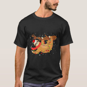 Niedliche Lichtbeleuchtung Weihnachtsmannmütze Wei T-Shirt