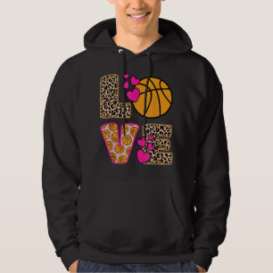 Niedliche Liebe Basketball Leopard Print Women Gir Hoodie