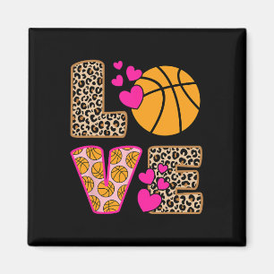 Niedliche Liebe Basketball Leopard Print Women Gir Magnet