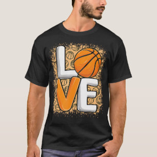 Niedliche Liebe Basketball Print Women Girls Baske T-Shirt