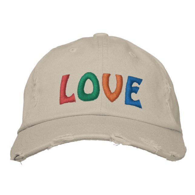 Niedliche LIEBE Bestickte Baseballkappe (Vorderseite)