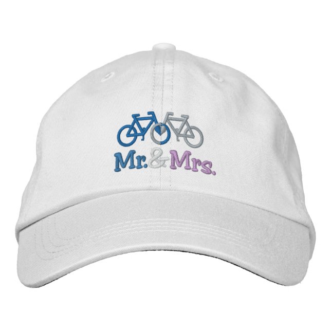 Niedliche Liebe Blue and Pink Bike Bestickte Kappe (Vorderseite)